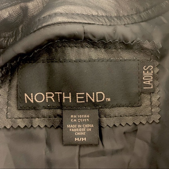 North End Sz Med Genuine Leather Jacket Black - Picture 5 of 7